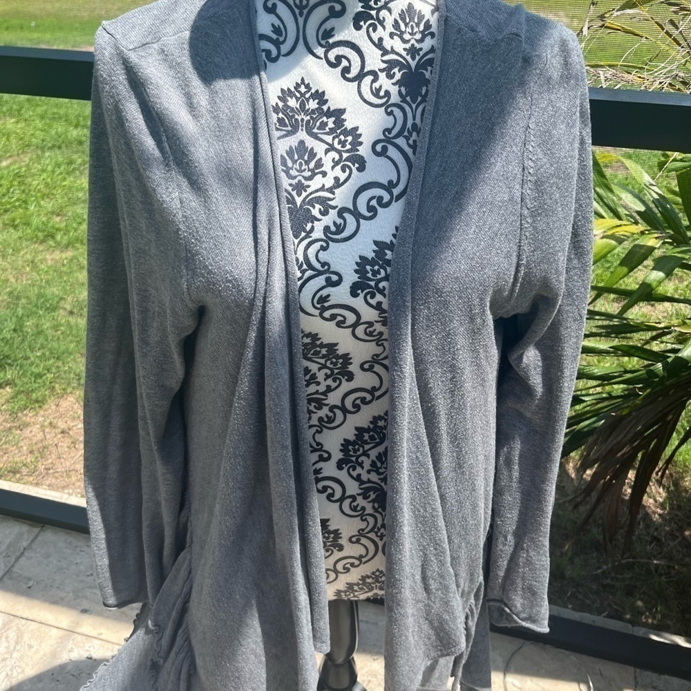 Torrid 0 Open Front Sweater Top Boho Lagenlook Plus XL Wrap High Low
